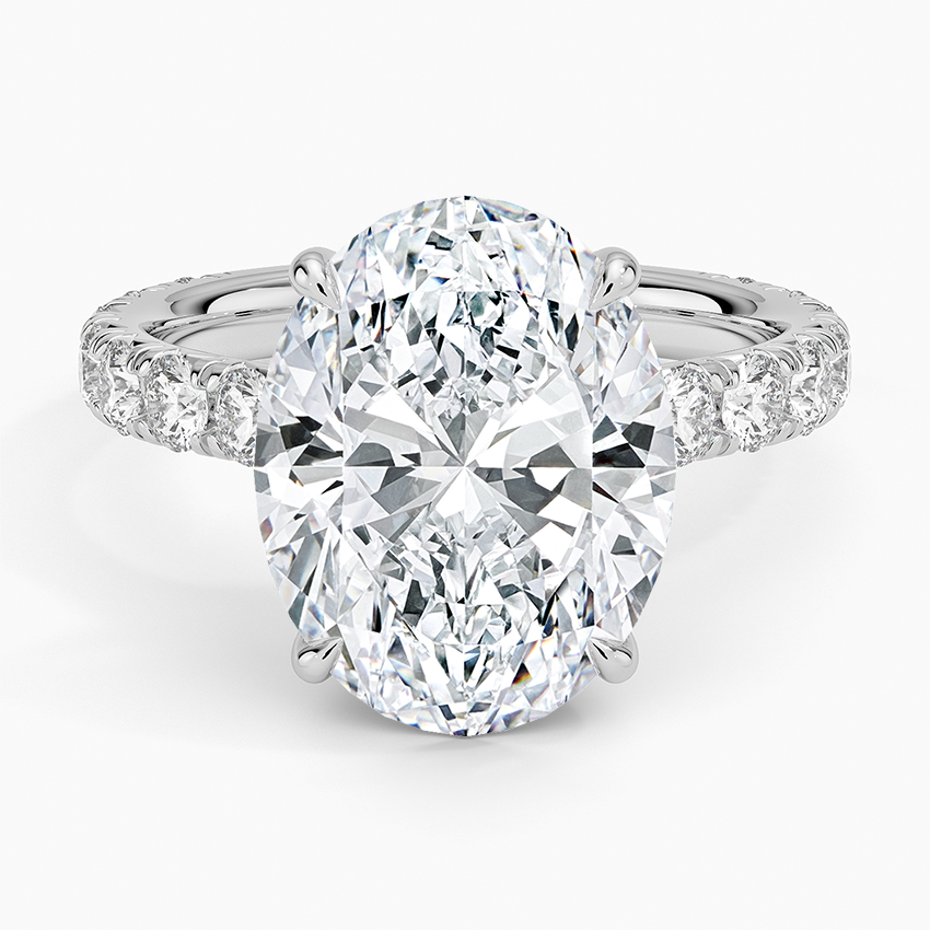 Anthology Three-Quarter Coverage Diamond Ring Platinum Oval Engagement Ring