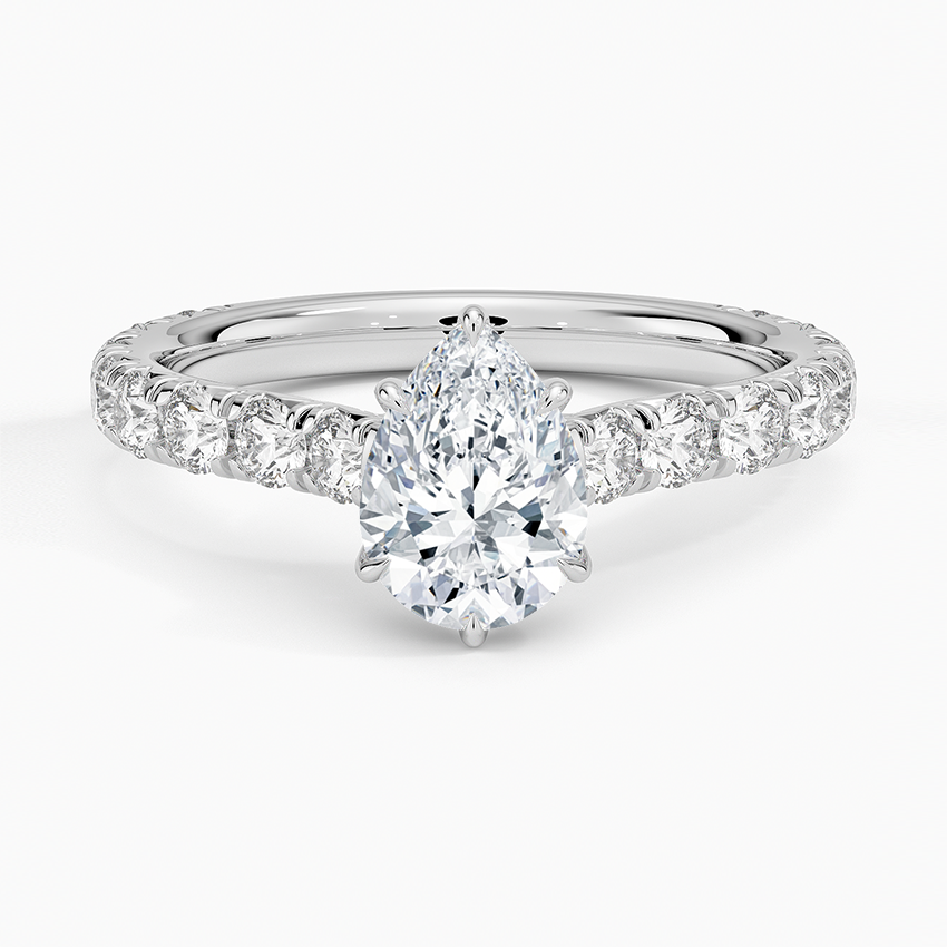 Anthology Three-Quarter Coverage Diamond Ring Platinum Pear Engagement Ring