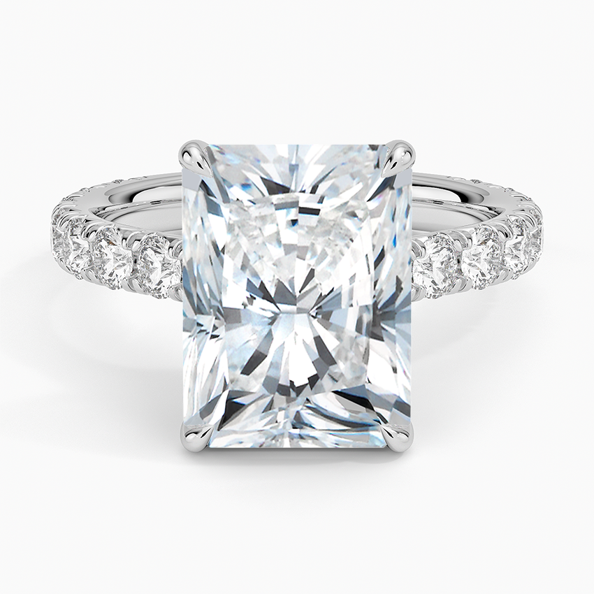 Anthology Three-Quarter Coverage Diamond Ring Platinum Radiant Engagement Ring