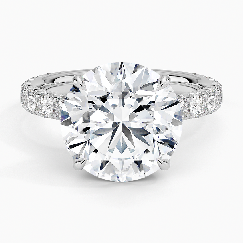 Anthology Three-Quarter Coverage Diamond Ring Platinum Round Engagement Ring
