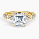 Anthology Three-Quarter Coverage Diamond Ring Yellow Gold 18k Asscher Engagement Ring