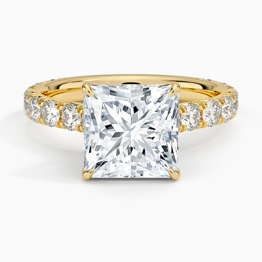 Anthology Three-Quarter Coverage Diamond Ring Yellow Gold 18k Princess Engagement Ring
