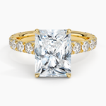 Anthology Three-Quarter Coverage Diamond Ring Yellow Gold 18k Radiant Engagement Ring