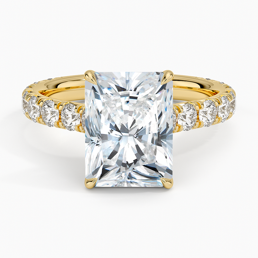 Anthology Three-Quarter Coverage Diamond Ring Yellow Gold 18k Radiant Engagement Ring