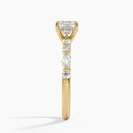 Versailles Hidden Halo Diamond Ring Yellow Gold 18k Asscher Engagement Ring