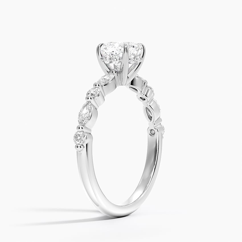 Versailles Hidden Halo Diamond Ring Platinum Cushion Engagement Ring