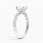 Versailles Hidden Halo Diamond Ring Platinum Emerald Engagement Ring