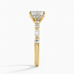 Versailles Hidden Halo Diamond Ring Yellow Gold 18k Emerald Engagement Ring