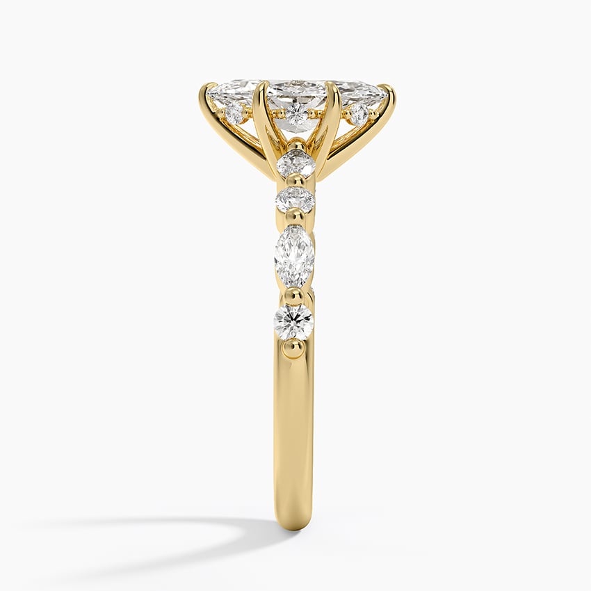 Versailles Hidden Halo Diamond Ring Yellow Gold 18k Marquise Engagement Ring