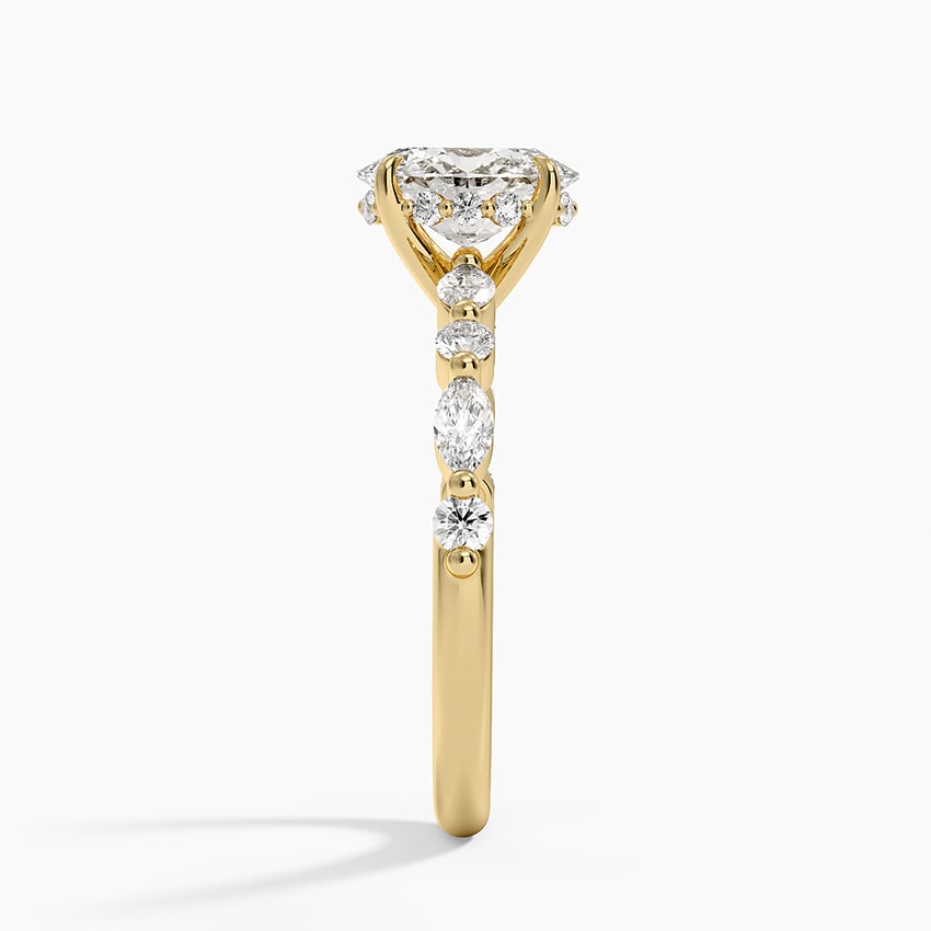 Versailles Hidden Halo Diamond Ring Yellow Gold 18k Oval Engagement Ring