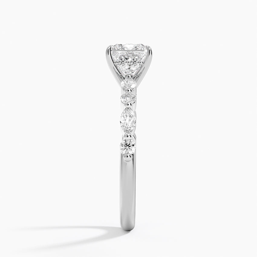 Versailles Hidden Halo Diamond Ring Platinum Princess Engagement Ring