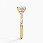 Versailles Hidden Halo Diamond Ring Yellow Gold 18k Radiant Engagement Ring