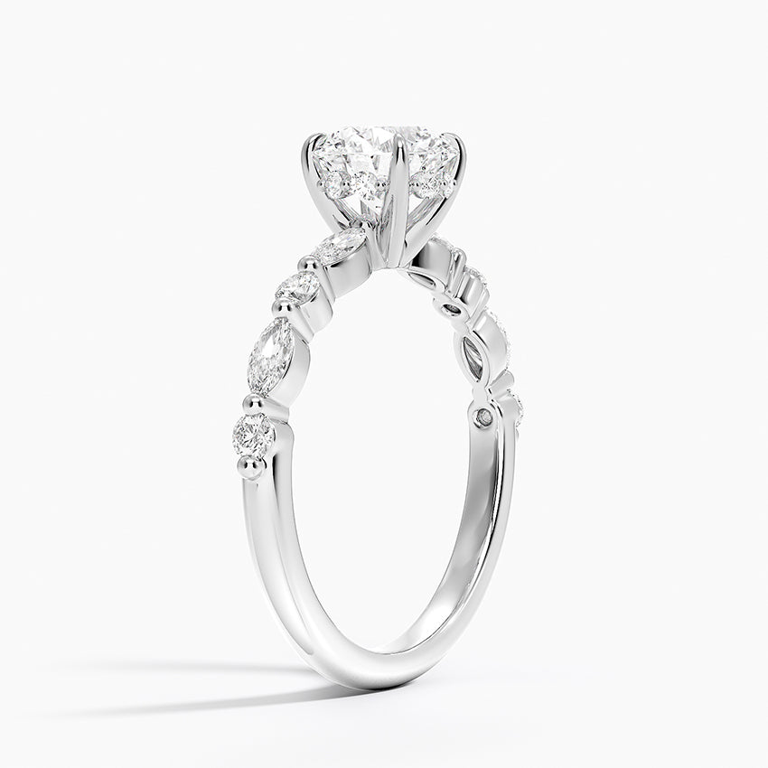 Versailles Hidden Halo Diamond Ring Platinum Round Engagement Ring