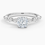 Versailles Hidden Halo Diamond Ring Platinum Cushion Engagement Ring