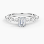 Versailles Hidden Halo Diamond Ring Platinum Emerald Engagement Ring