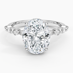 Versailles Hidden Halo Diamond Ring Platinum Oval Engagement Ring