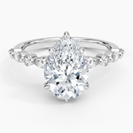Versailles Hidden Halo Diamond Ring Platinum Pear Engagement Ring
