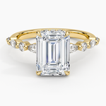 Versailles Hidden Halo Diamond Ring Yellow Gold 18k Emerald Engagement Ring