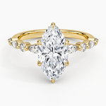 Versailles Hidden Halo Diamond Ring Yellow Gold 18k Marquise Engagement Ring