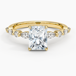 Versailles Hidden Halo Diamond Ring Yellow Gold 18k Radiant Engagement Ring