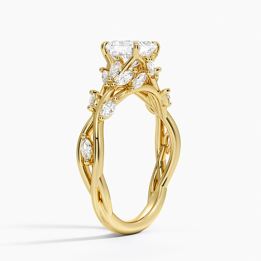 Secret Garden Diamond Ring (1/2 ct. tw.) Yellow Gold 18k Asscher Engagement Ring