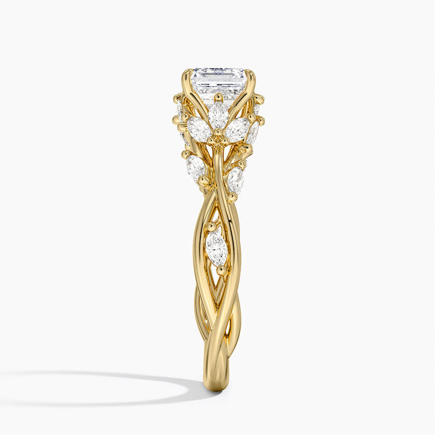 Secret Garden Diamond Ring (1/2 ct. tw.) Yellow Gold 18k Asscher Engagement Ring