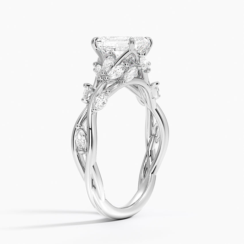Secret Garden Diamond Ring (1/2 ct. tw.) Platinum Emerald Engagement Ring