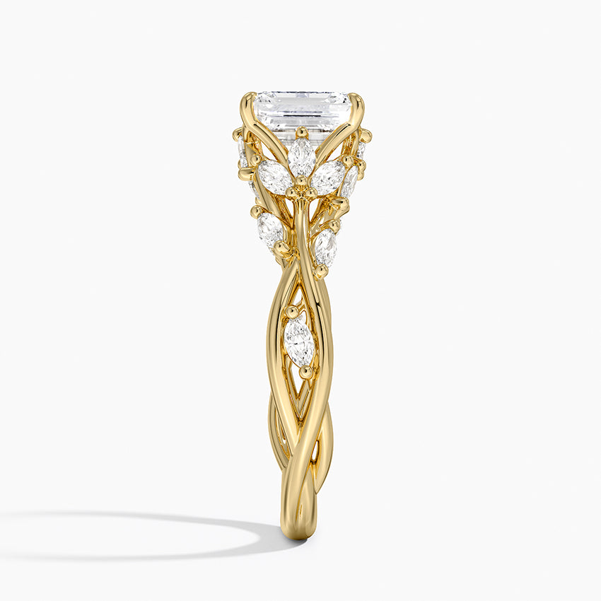 Secret Garden Diamond Ring (1/2 ct. tw.) Yellow Gold 18k Emerald Engagement Ring
