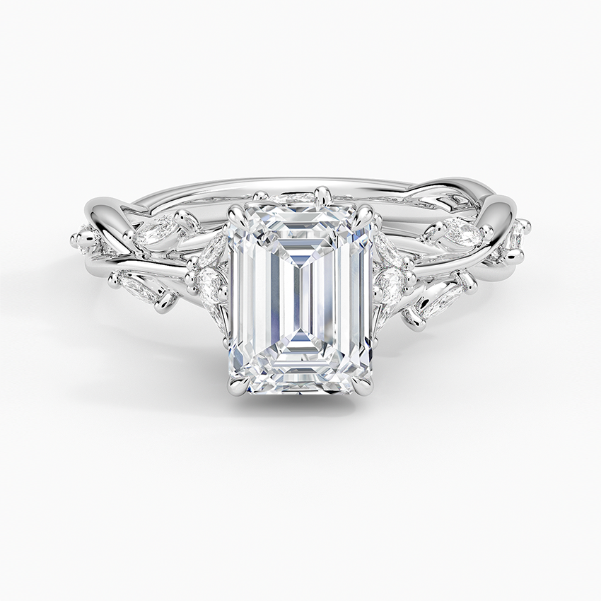 Secret Garden Diamond Ring (1/2 ct. tw.) Platinum Emerald Engagement Ring