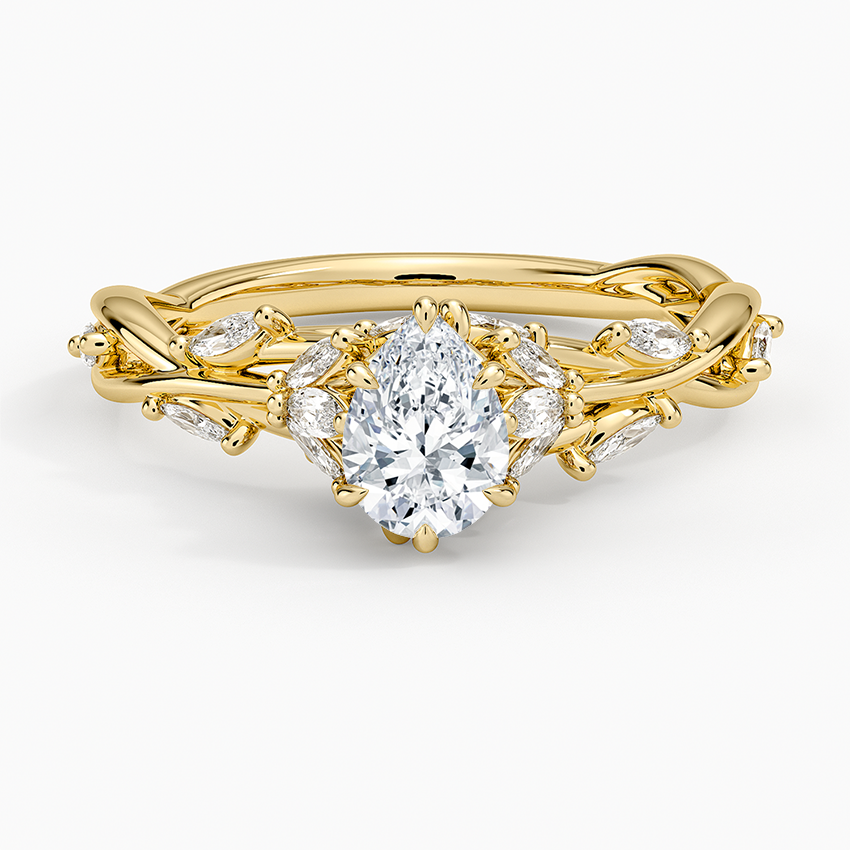 Secret Garden Diamond Ring (1/2 ct. tw.) Yellow Gold 18k Pear Engagement Ring