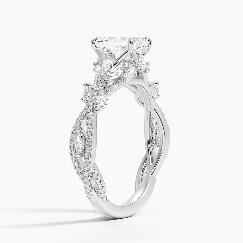 Luxe Secret Garden Diamond Ring (3/4 ct. tw.) Platinum Emerald Engagement Ring
