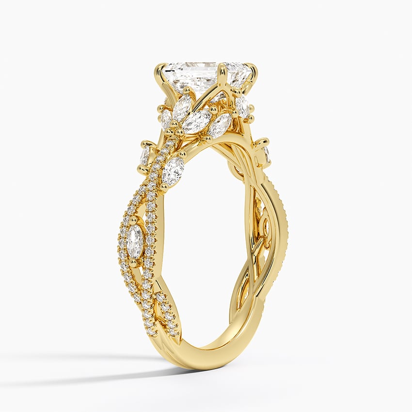 Luxe Secret Garden Diamond Ring (3/4 ct. tw.) Yellow Gold 18k Emerald Engagement Ring