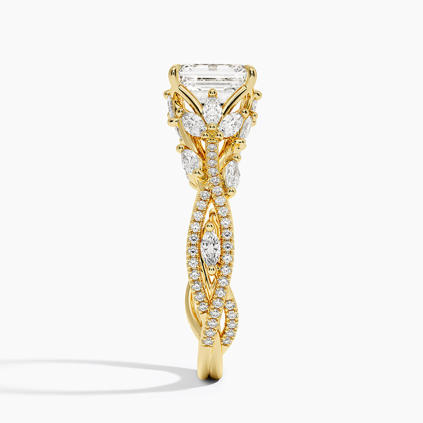 Luxe Secret Garden Diamond Ring (3/4 ct. tw.) Yellow Gold 18k Emerald Engagement Ring