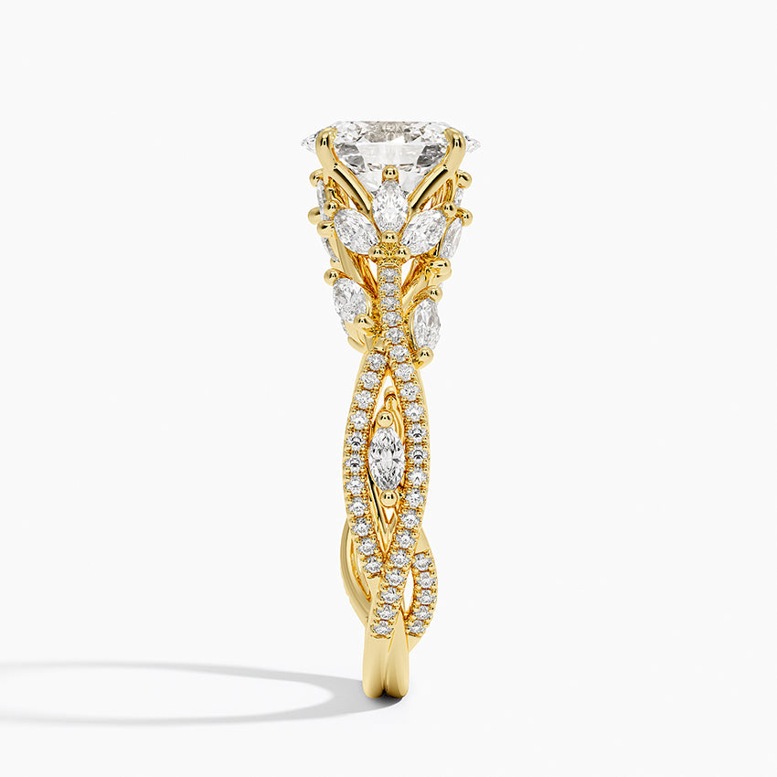 Luxe Secret Garden Diamond Ring (3/4 ct. tw.) Yellow Gold 18k Oval Engagement Ring
