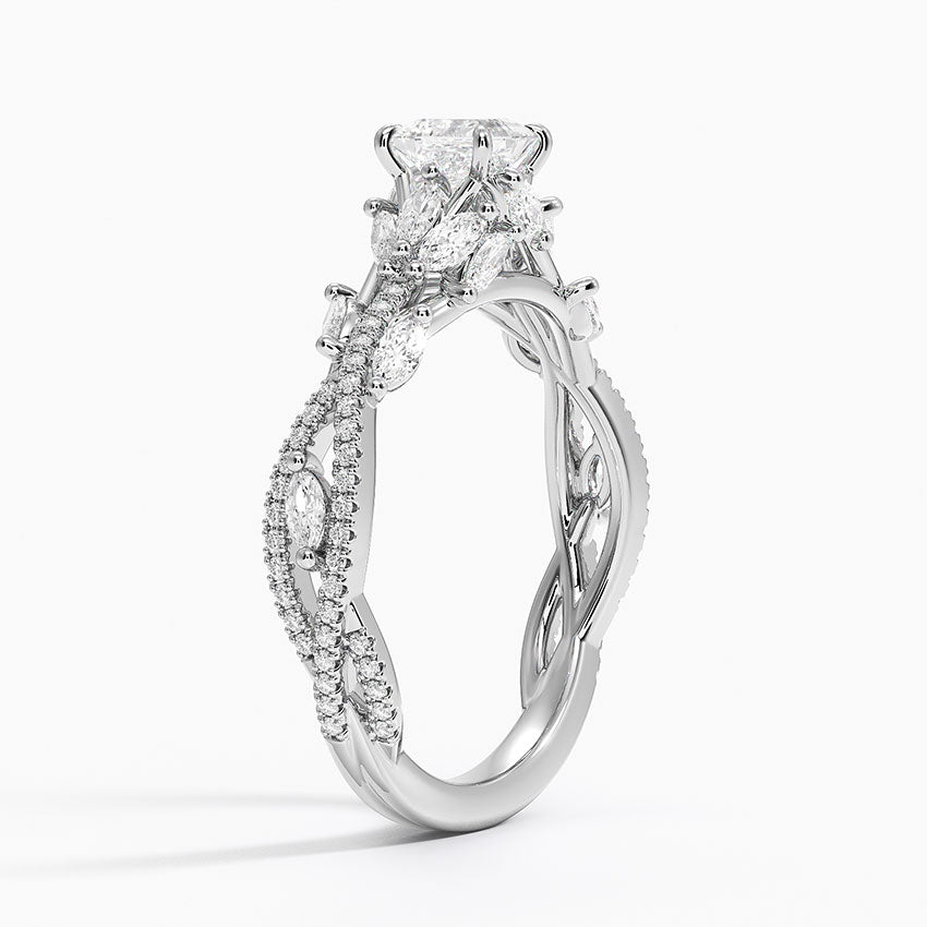 Luxe Secret Garden Diamond Ring (3/4 ct. tw.) Platinum Princess Engagement Ring