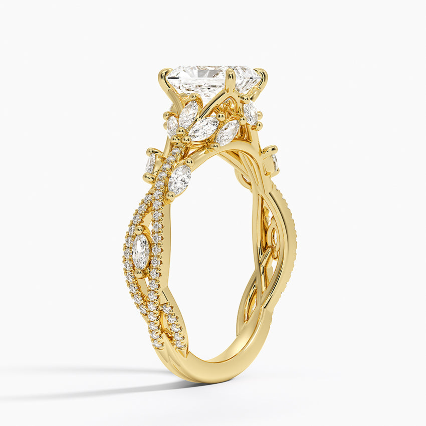 Luxe Secret Garden Diamond Ring (3/4 ct. tw.) Yellow Gold 18k Radiant Engagement Ring