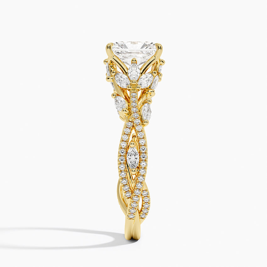 Luxe Secret Garden Diamond Ring (3/4 ct. tw.) Yellow Gold 18k Radiant Engagement Ring