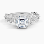 Luxe Secret Garden Diamond Ring (3/4 ct. tw.) Platinum Asscher Engagement Ring