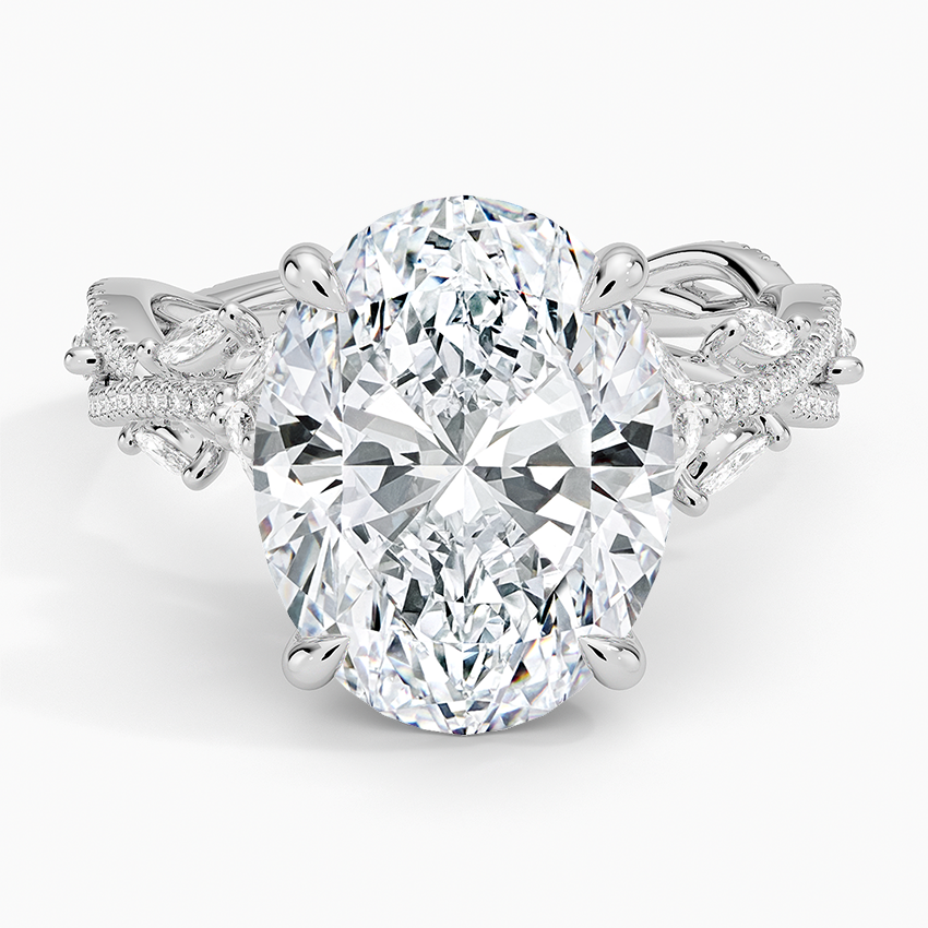 Luxe Secret Garden Diamond Ring (3/4 ct. tw.) Platinum Oval Engagement Ring