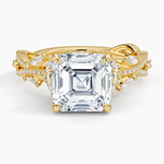 Luxe Secret Garden Diamond Ring (3/4 ct. tw.) Yellow Gold 18k Asscher Engagement Ring