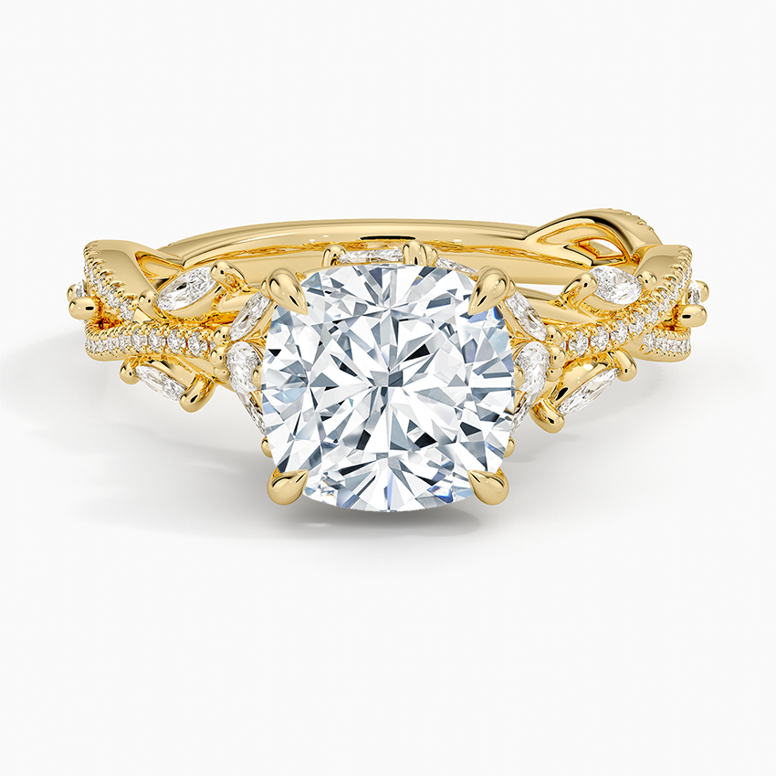 Luxe Secret Garden Diamond Ring (3/4 ct. tw.) Yellow Gold 18k Cushion Engagement Ring