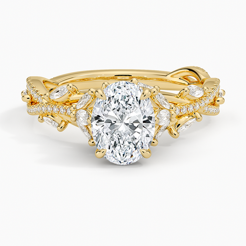 Luxe Secret Garden Diamond Ring (3/4 ct. tw.) Yellow Gold 18k Oval Engagement Ring