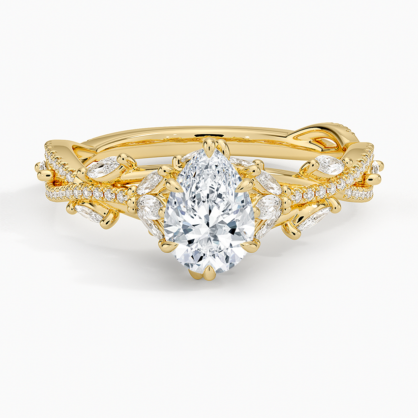 Luxe Secret Garden Diamond Ring (3/4 ct. tw.) Yellow Gold 18k Pear Engagement Ring