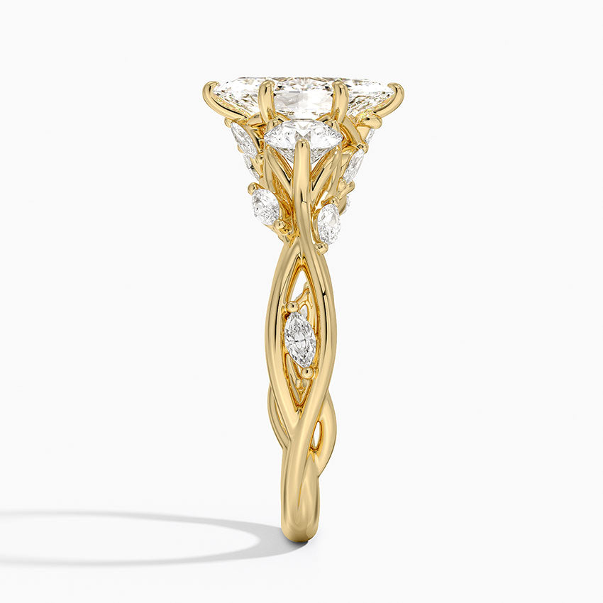 Secret Garden Three Stone Diamond Ring (3/4 ct. tw.) Yellow Gold 18k Marquise Engagement Ring