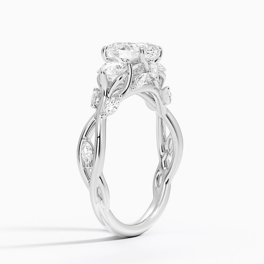 Secret Garden Three Stone Diamond Ring (3/4 ct. tw.) Platinum Oval Engagement Ring