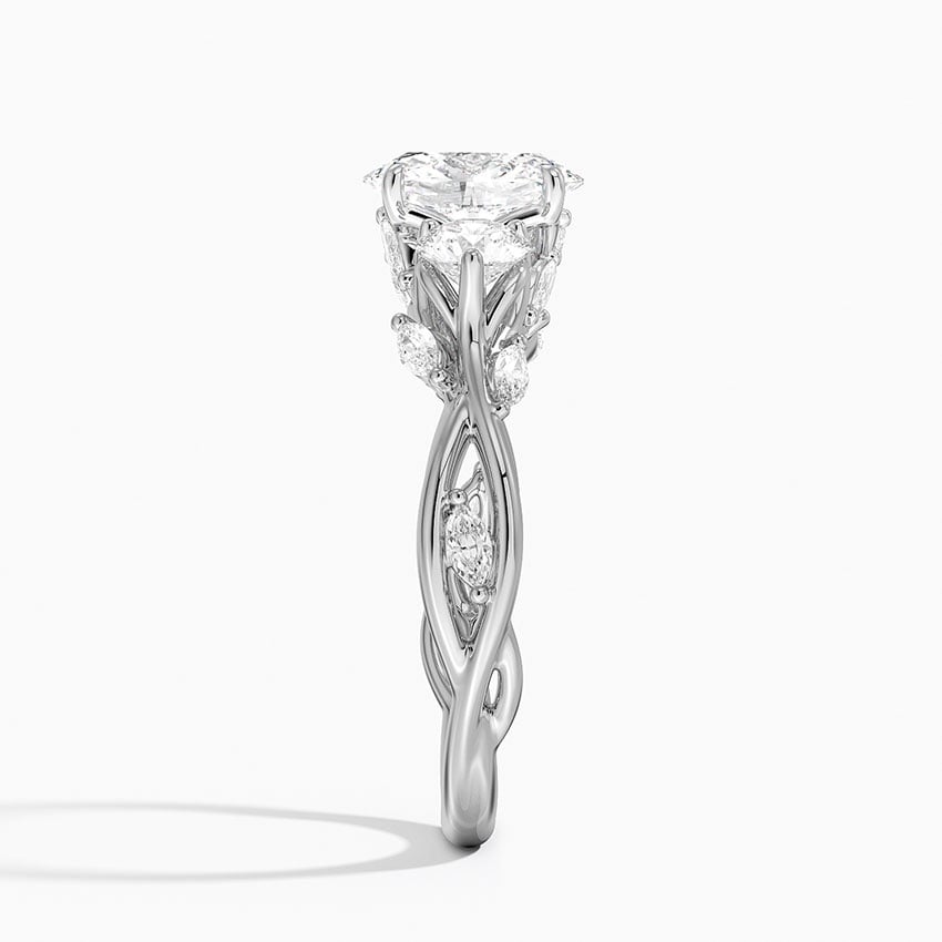 Secret Garden Three Stone Diamond Ring (3/4 ct. tw.) Platinum Oval Engagement Ring