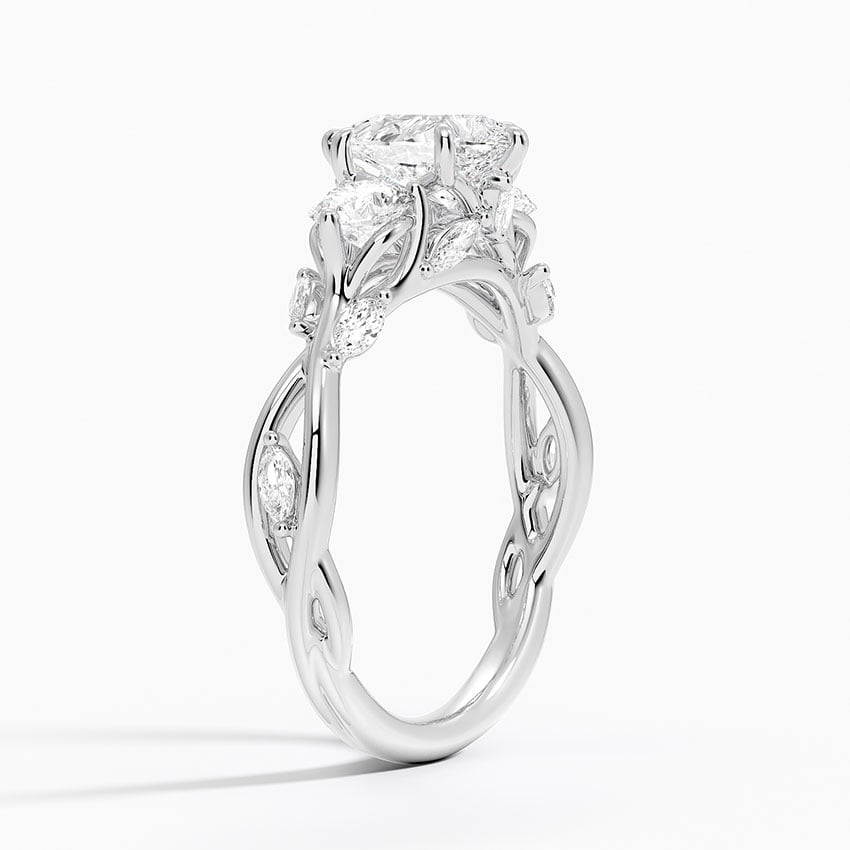 Secret Garden Three Stone Diamond Ring (3/4 ct. tw.) Platinum Pear Engagement Ring
