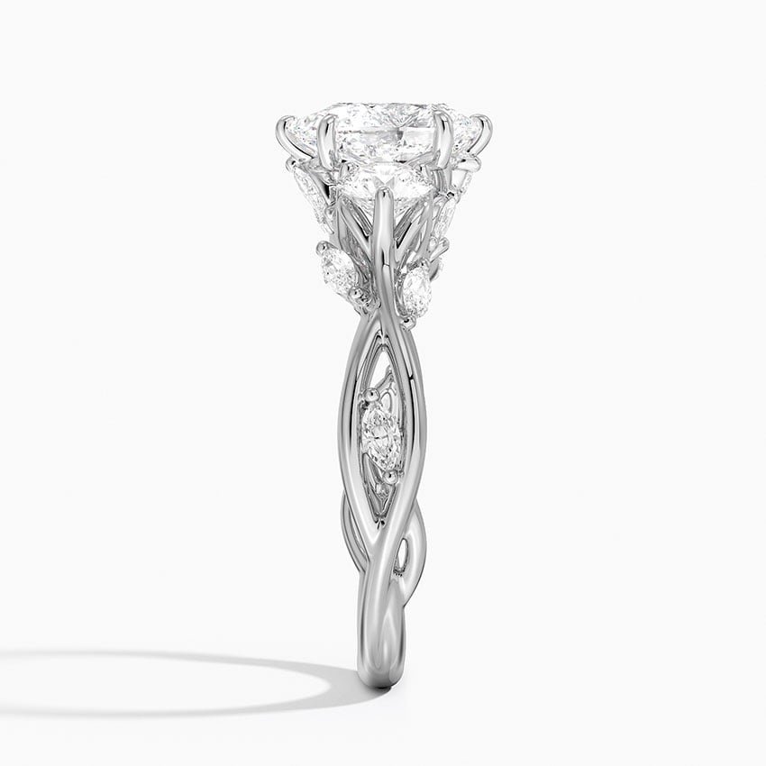 Secret Garden Three Stone Diamond Ring (3/4 ct. tw.) Platinum Pear Engagement Ring