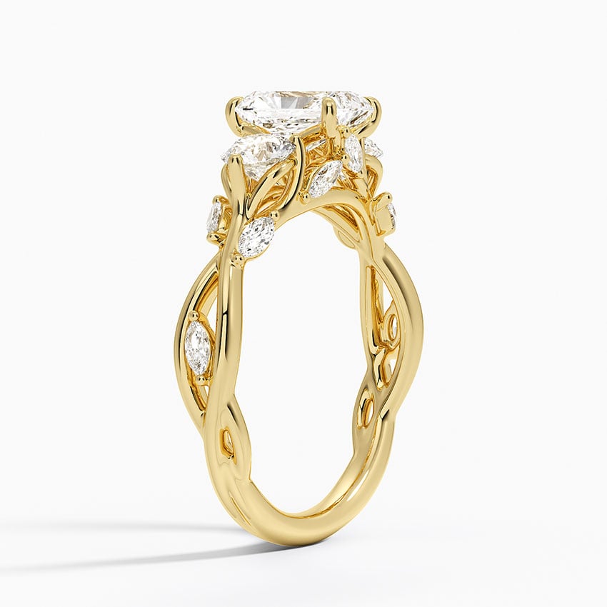 Secret Garden Three Stone Diamond Ring (3/4 ct. tw.) Yellow Gold 18k Radiant Engagement Ring