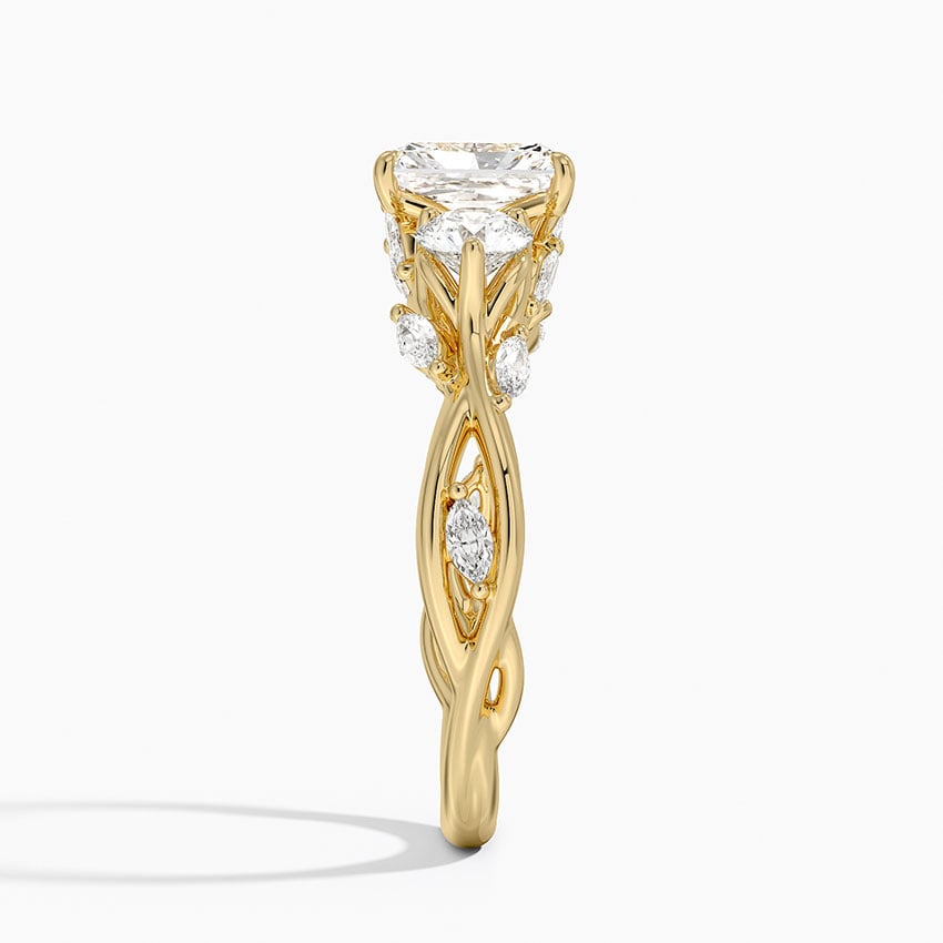 Secret Garden Three Stone Diamond Ring (3/4 ct. tw.) Yellow Gold 18k Radiant Engagement Ring
